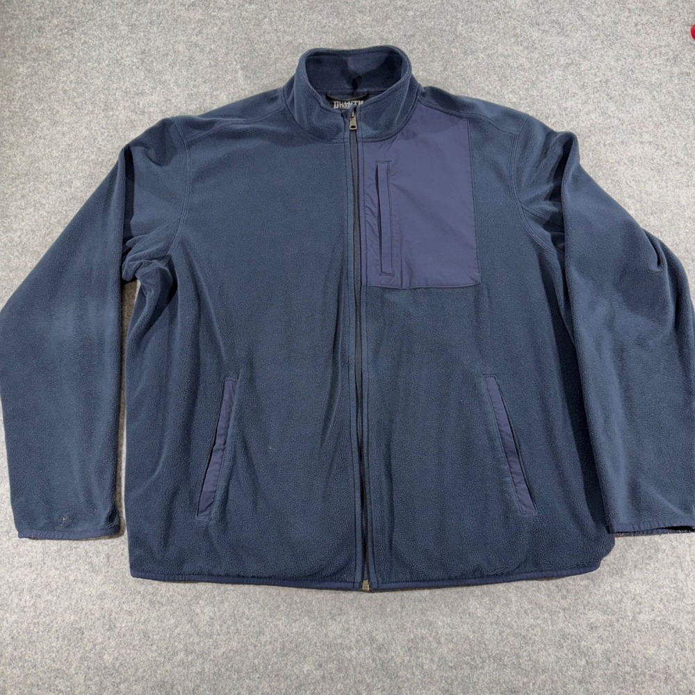 Duluth Trading Co Mens XL Fleece Jacket Navy Blue‎ Full Zip Relaxed Fit